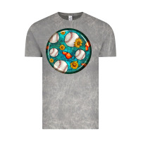 Cloud Rock baseball with sunflower round earrings Vintage Tee - BundleAndBundleShop