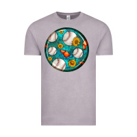 Vintage Zinc baseball with sunflower round earrings Vintage Tee - BundleAndBundleShop