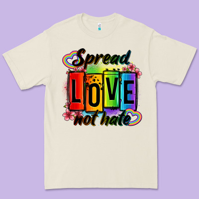 Spread Love Not Hate Premium Tee Designed By Oliviacreatesart