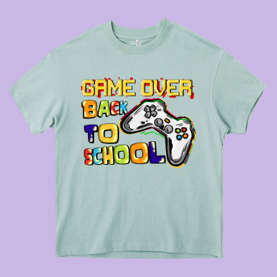 Game Over Back To School Heavy Core Tee Designed By Cowgirlartshop