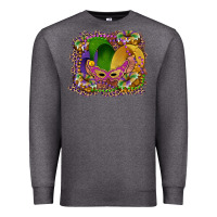 Charcoal Heather mardi gras mask king cake Premium Sweatshirt - RanaPortraitStore