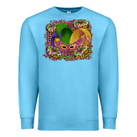 Ocean Blue mardi gras mask king cake Premium Sweatshirt - RanaPortraitStore