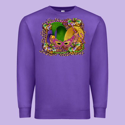 Mardi Gras Mask King Cake Premium Sweatshirt Designed By Ranaportraitstore