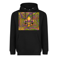 Black mardi gras fleur de lis Heavyweight Hoodie - RanaPortraitStore