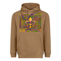 Toasted Coconut mardi gras fleur de lis Heavyweight Hoodie - RanaPortraitStore