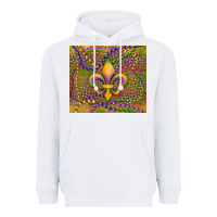 White mardi gras fleur de lis Heavyweight Hoodie - RanaPortraitStore