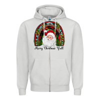 Dove Grey merry christmas y'all rainbow Zipper Hoodie - JahusDesignShop