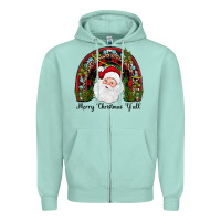 Seafoam merry christmas y'all rainbow Zipper Hoodie - JahusDesignShop