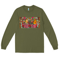 Army Green Nach Valentine Long Sleeve Tee - CowhideDigitalArt