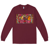 Burgundy Nach Valentine Long Sleeve Tee - CowhideDigitalArt