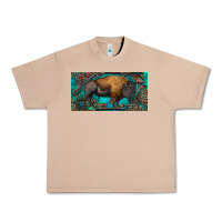 Burro Bison with leopard and turquoise Urban Heavy Tee - RanaPortraitStore