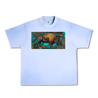 Grape Ice Bison with leopard and turquoise Urban Heavy Tee - RanaPortraitStore