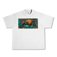 Lunar Rock Bison with leopard and turquoise Urban Heavy Tee - RanaPortraitStore