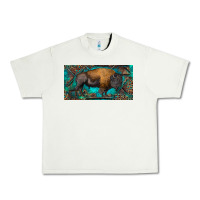 Pistachio Bison with leopard and turquoise Urban Heavy Tee - RanaPortraitStore