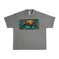 Tornado Bison with leopard and turquoise Urban Heavy Tee - RanaPortraitStore