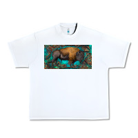 White Bison with leopard and turquoise Urban Heavy Tee - RanaPortraitStore