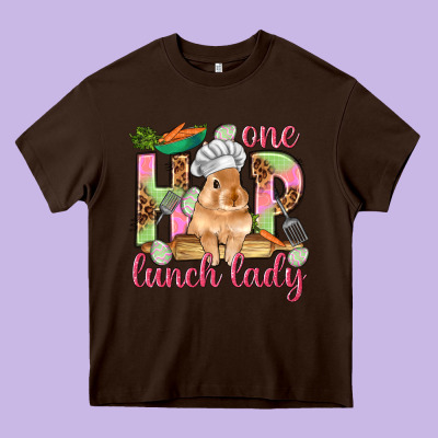 One Hip Lunch Lady Easter Day Heavy Core Tee Designed By Howdyjamesfarm