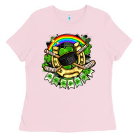Bubblegum Pink St. Patrick's Day Hockey Ladies Tee - FaDigitalArtStudio