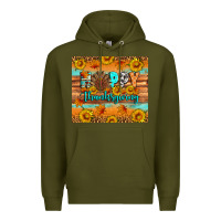 Army Green Happy Thanksgiving Premium Hoodie - Artiststas