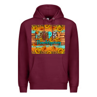 Burgundy Happy Thanksgiving Premium Hoodie - Artiststas