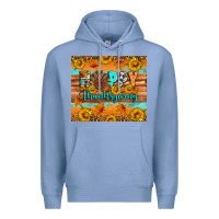 Colony Blue Happy Thanksgiving Premium Hoodie - Artiststas