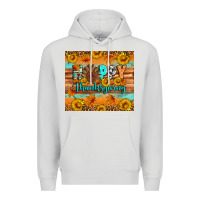 Dove Grey Happy Thanksgiving Premium Hoodie - Artiststas