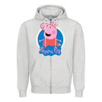 Dove Grey peppa pig Zipper Hoodie - artisFamous
