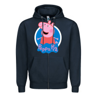 Navy peppa pig Zipper Hoodie - artisFamous