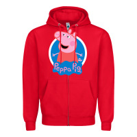 Red peppa pig Zipper Hoodie - artisFamous