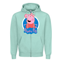 Seafoam peppa pig Zipper Hoodie - artisFamous