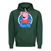 Sports Green peppa pig Zipper Hoodie - artisFamous