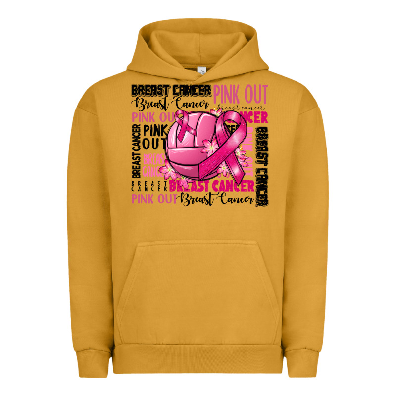 Volleyball Pink Out Breast Cancer Urban Hoodie by RanaPortraitStore | Teevron