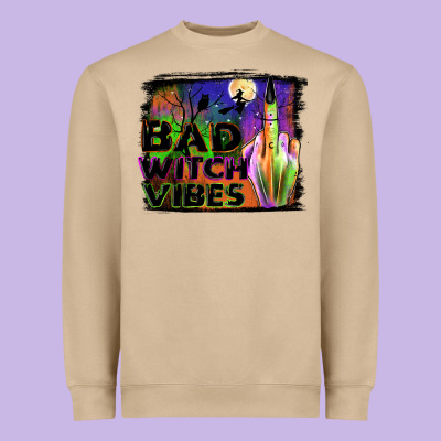 Bad Witch Vibes Heavyweight Sweatshirt Designed By Jahusdesignshop