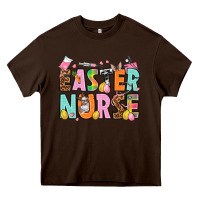 Chocolate Brown Easter nurse Easter Day Heavy Core Tee - HowdyJamesFarm