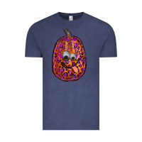 Vintage Denim watercolor pumpkin leopard Vintage Tee - RanaPortraitStore