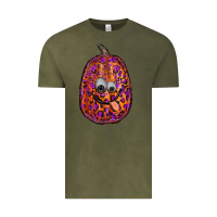 Vintage Olive watercolor pumpkin leopard Vintage Tee - RanaPortraitStore