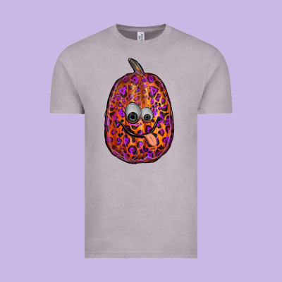 Watercolor Pumpkin Leopard Vintage Tee Designed By Ranaportraitstore