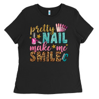 Black pretty nail make me smile bbs Ladies Tee - BundleAndBundleShop