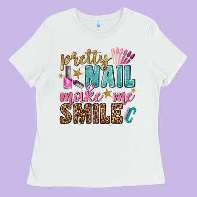 Pretty Nail Make Me Smile Bbs Ladies Tee Designed By Bundleandbundleshop