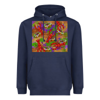Navy mardi gras crawfish king cake Heavyweight Hoodie - RanaPortraitStore