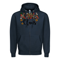 Navy mama claus Zipper Hoodie - JahusDesignShop