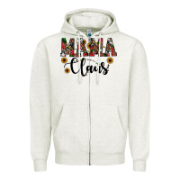 Oatmeal Heather mama claus Zipper Hoodie - JahusDesignShop