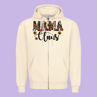 Mama Claus Zipper Hoodie Designed By Jahusdesignshop