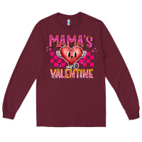 Burgundy Mamas Valentine Long Sleeve Tee - CowhideDigitalArt