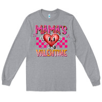 Heather Grey Mamas Valentine Long Sleeve Tee - CowhideDigitalArt
