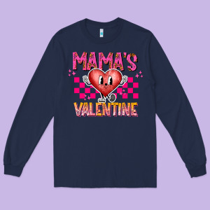 Mamas Valentine Long Sleeve Tee Designed By Cowhidedigitalart