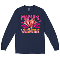 Navy Mamas Valentine Long Sleeve Tee - CowhideDigitalArt
