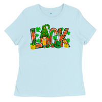 Baby Blue luck with gnome and beer bbs Ladies Tee - BundleAndBundleShop