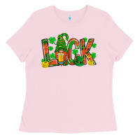 Bubblegum Pink luck with gnome and beer bbs Ladies Tee - BundleAndBundleShop