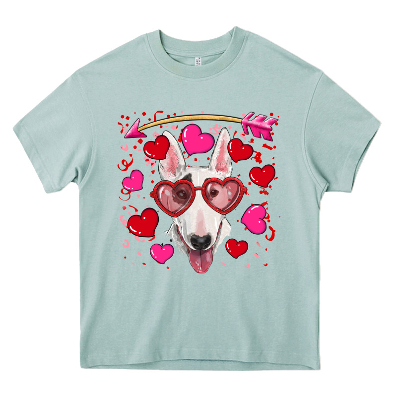 Valentine's Day  Bull Terrier Heavy Core Tee by RanaPortraitStore | Teevron
